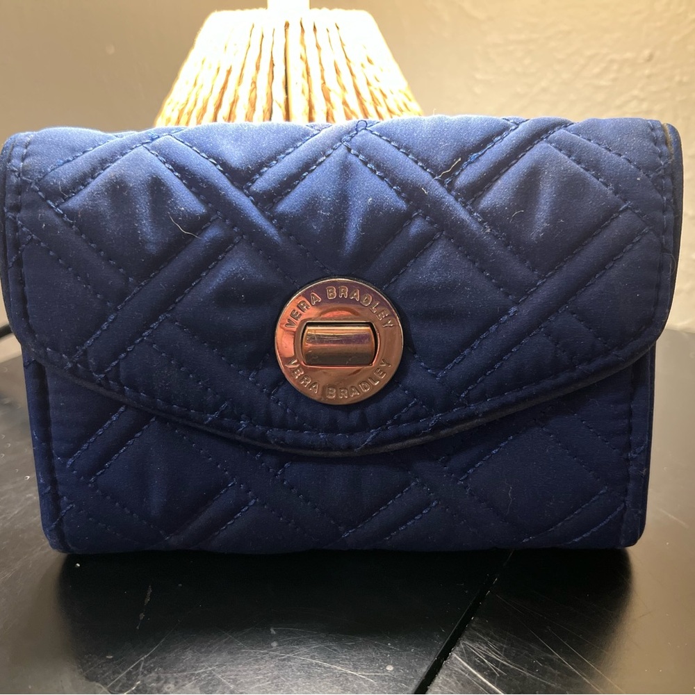 Vera Bradley Navy Quilted Clutch